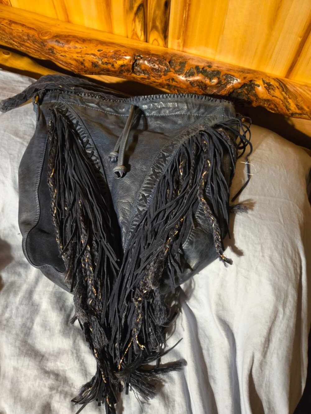 Free People Leather Boho Bag. - Picture 4 of 8